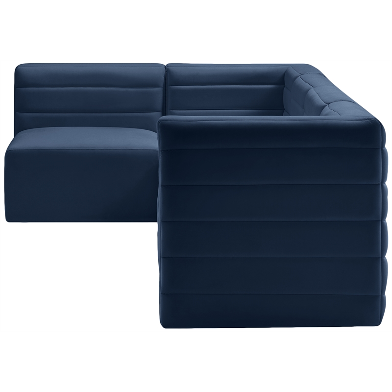 Meridian Furniture Quincy Navy Velvet Modular Sectional