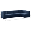 Meridian Furniture Quincy Navy Velvet Modular Sectional