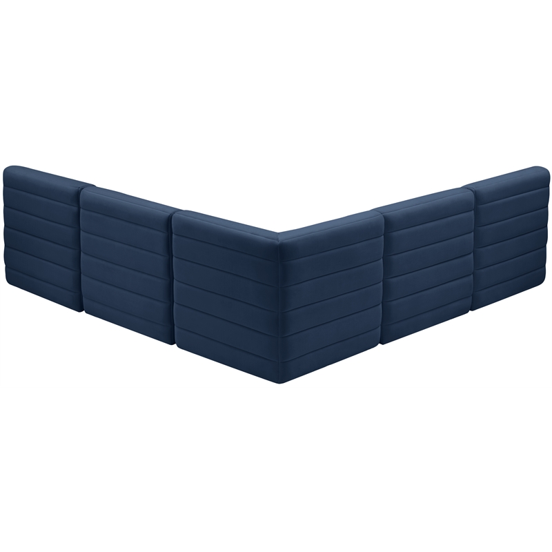 Meridian Furniture Quincy Navy Velvet Modular Sectional