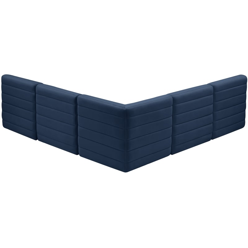 Meridian Furniture Quincy Navy Velvet Modular Sectional