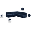 Meridian Furniture Quincy Navy Velvet Modular Sectional