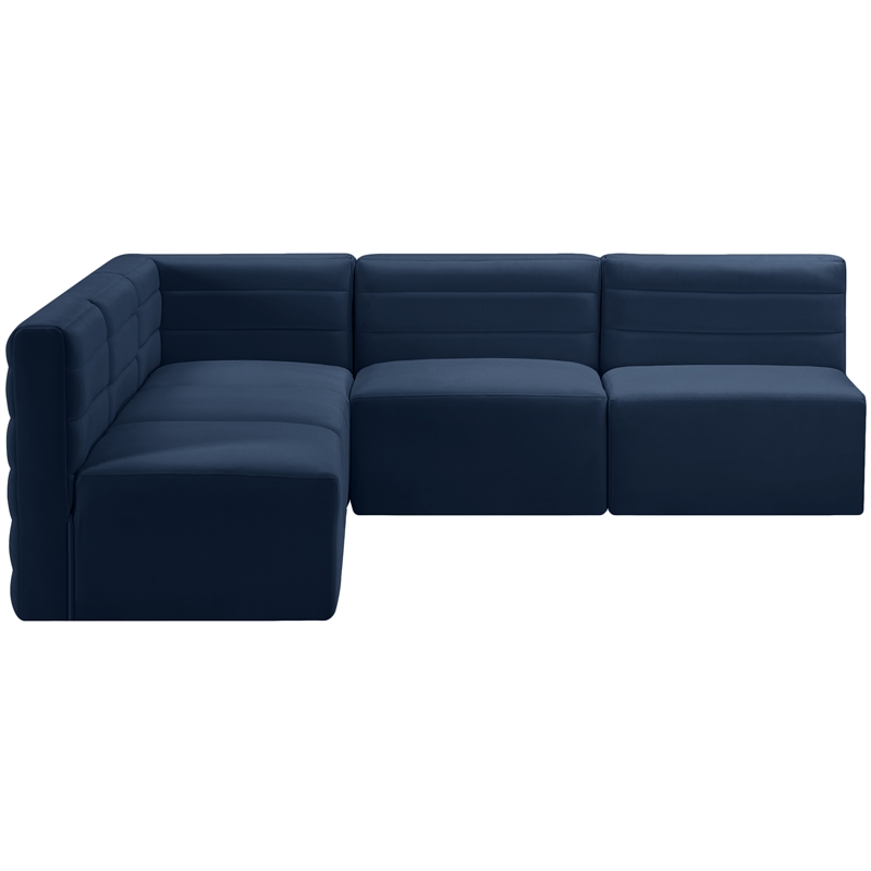 Meridian Furniture Quincy Navy Velvet Modular Sectional