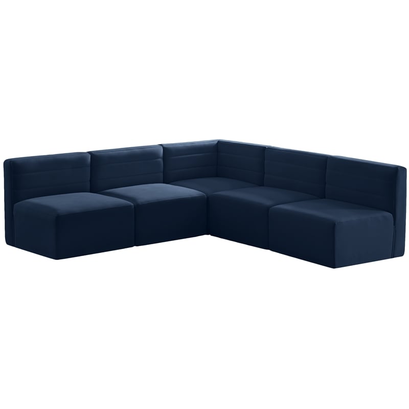 Meridian Furniture Quincy Navy Velvet Modular Sectional