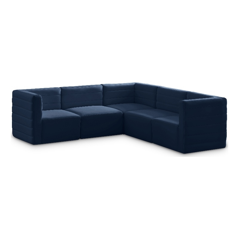 Meridian Furniture Quincy Navy Velvet Modular Sectional