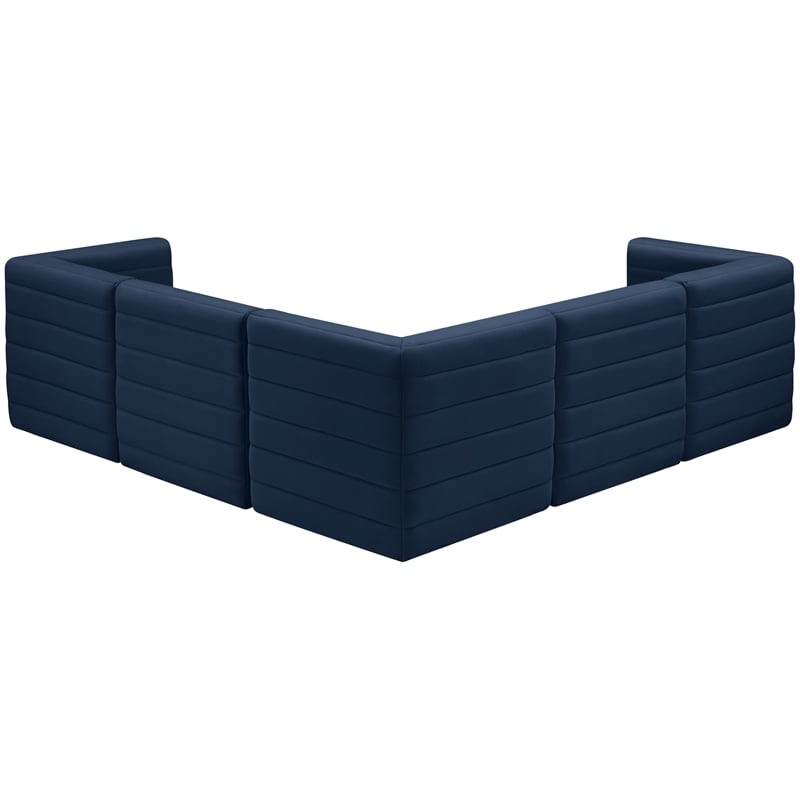 Meridian Furniture Quincy Navy Velvet Modular Sectional