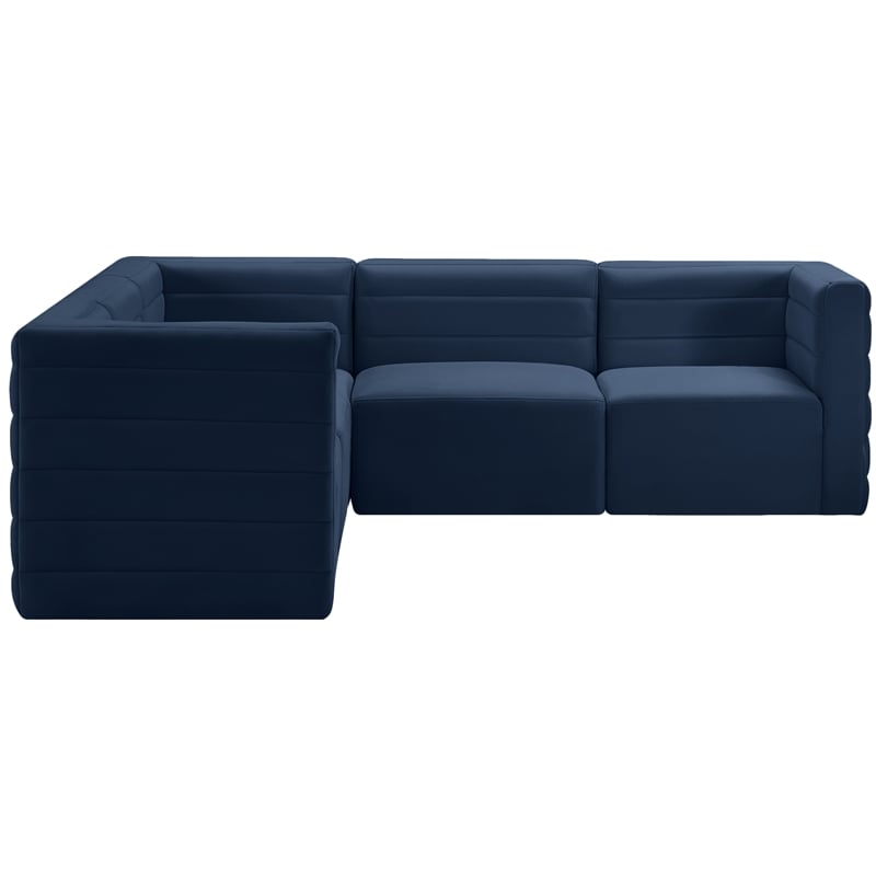 Meridian Furniture Quincy Navy Velvet Modular Sectional