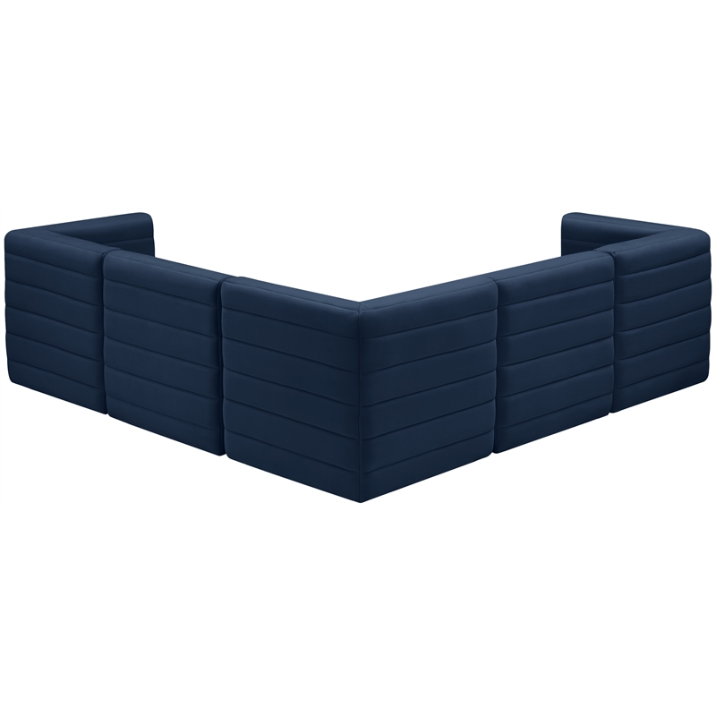 Meridian Furniture Quincy Navy Velvet Modular Sectional