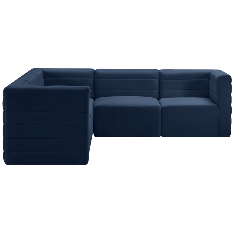 Meridian Furniture Quincy Navy Velvet Modular Sectional