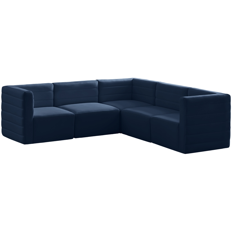 Meridian Furniture Quincy Navy Velvet Modular Sectional