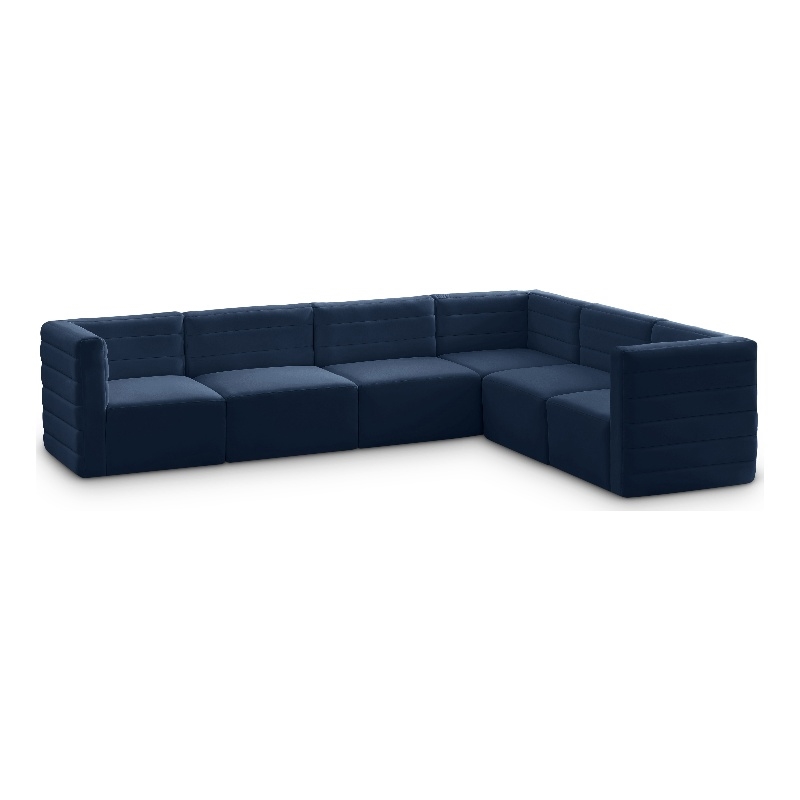 Meridian Furniture Quincy Navy Velvet Modular Sectional