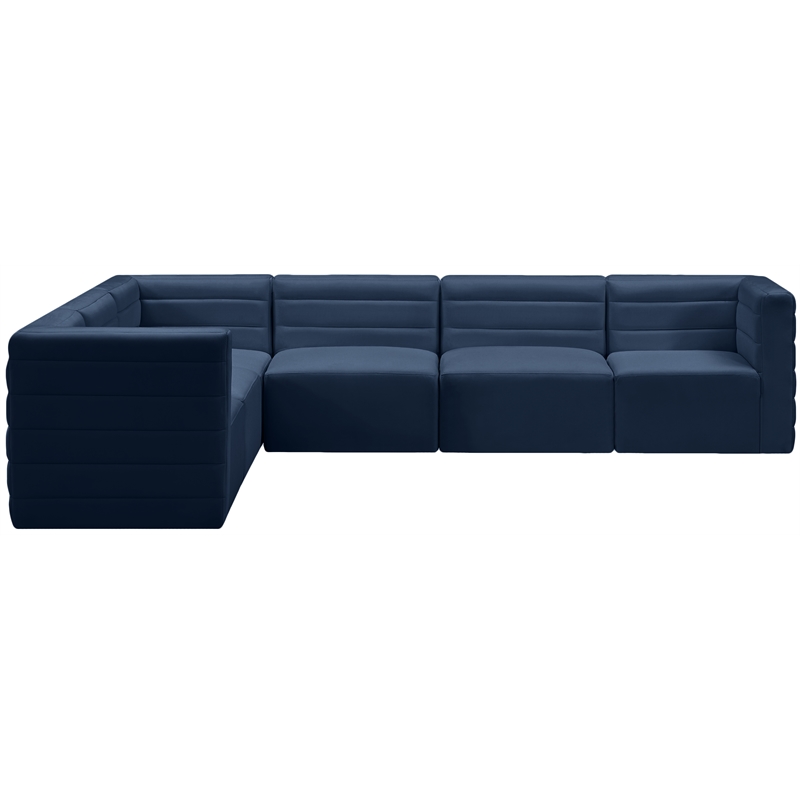 Meridian Furniture Quincy Navy Velvet Modular Sectional