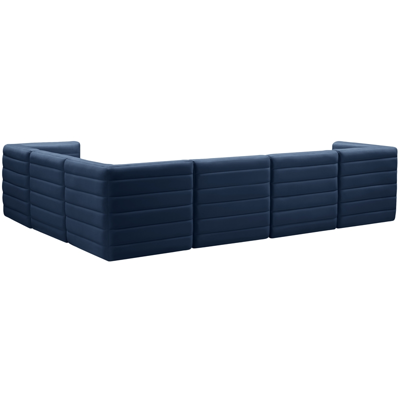 Meridian Furniture Quincy Navy Velvet Modular Sectional