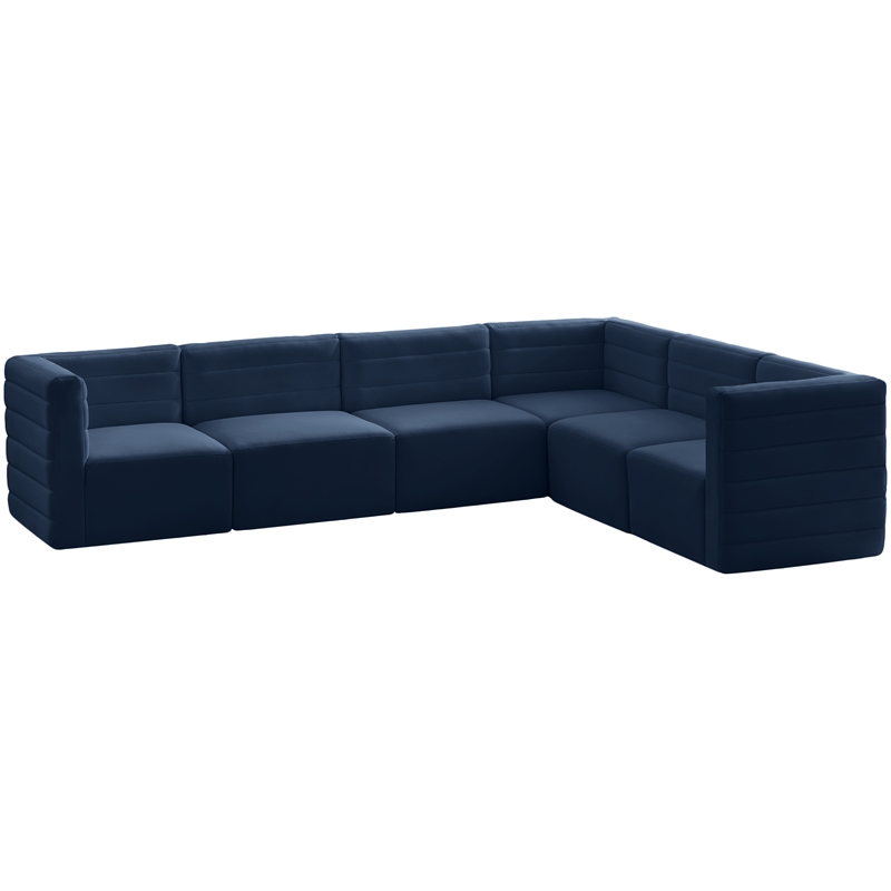 Meridian Furniture Quincy Navy Velvet Modular Sectional