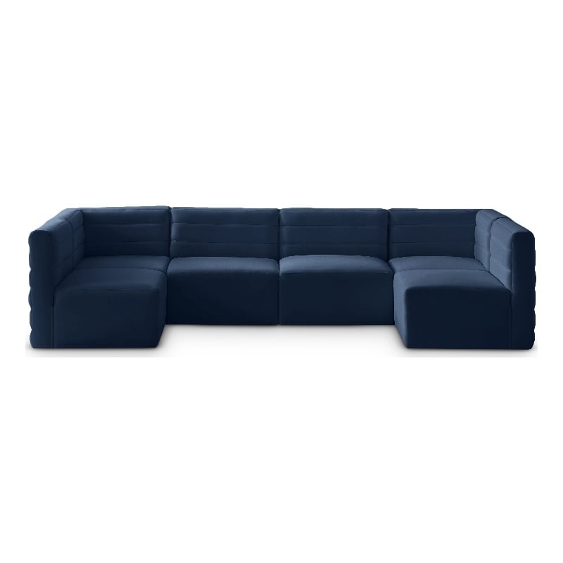 Meridian Furniture Quincy Navy Velvet Modular Sectional