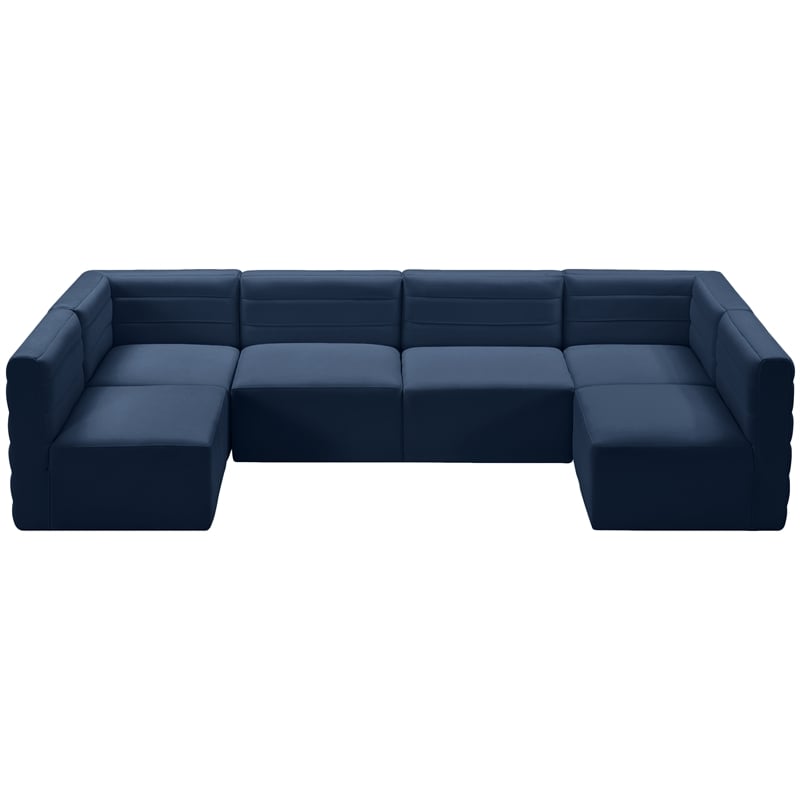 Meridian Furniture Quincy Navy Velvet Modular Sectional