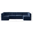 Meridian Furniture Quincy Navy Velvet Modular Sectional