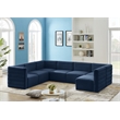 Meridian Furniture Quincy Navy Velvet Modular Sectional