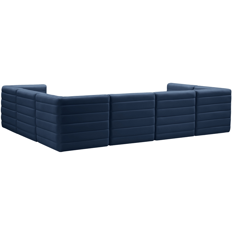 Meridian Furniture Quincy Navy Velvet Modular Sectional