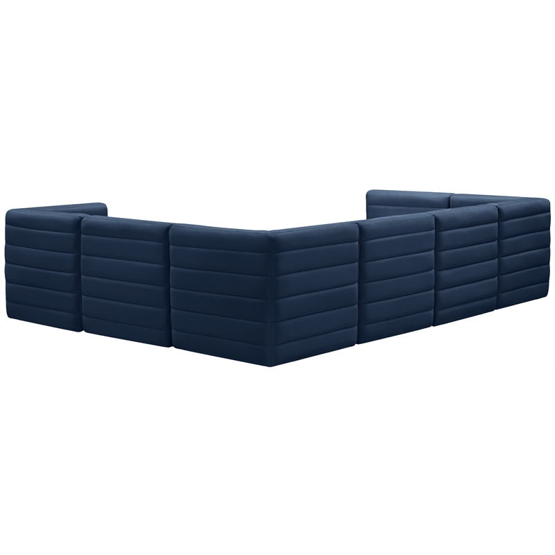 Meridian Furniture Quincy Navy Velvet Modular Sectional