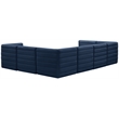 Meridian Furniture Quincy Navy Velvet Modular Sectional