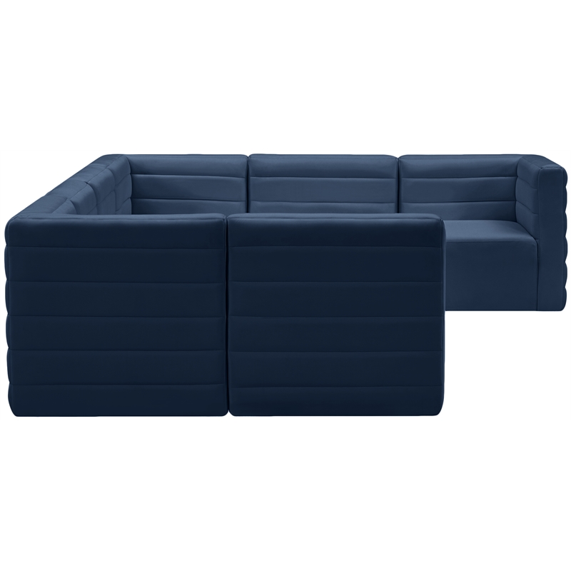 Meridian Furniture Quincy Navy Velvet Modular Sectional