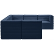 Meridian Furniture Quincy Navy Velvet Modular Sectional