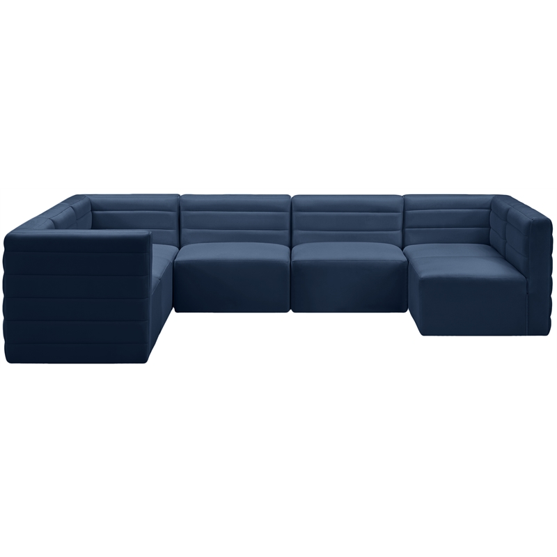 Meridian Furniture Quincy Navy Velvet Modular Sectional