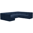 Meridian Furniture Quincy Navy Velvet Modular Sectional