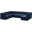 Meridian Furniture Quincy Navy Velvet Modular Sectional