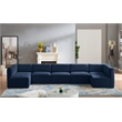 Meridian Furniture Quincy Navy Velvet Modular Sectional