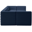 Meridian Furniture Quincy Navy Velvet Modular Sectional