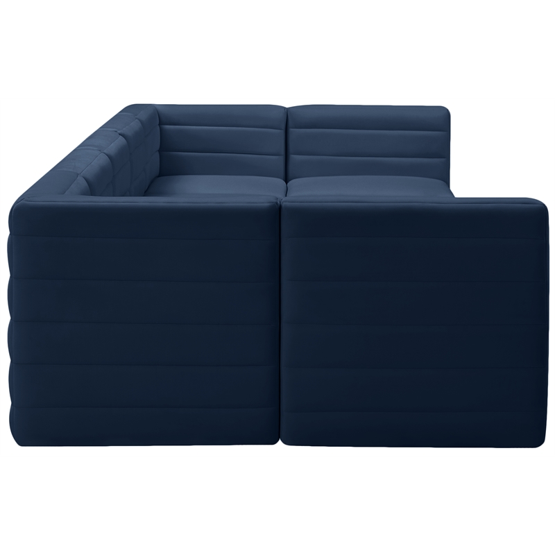 Meridian Furniture Quincy Navy Velvet Modular Sectional
