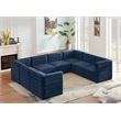 Meridian Furniture Quincy Navy Velvet Modular Sectional