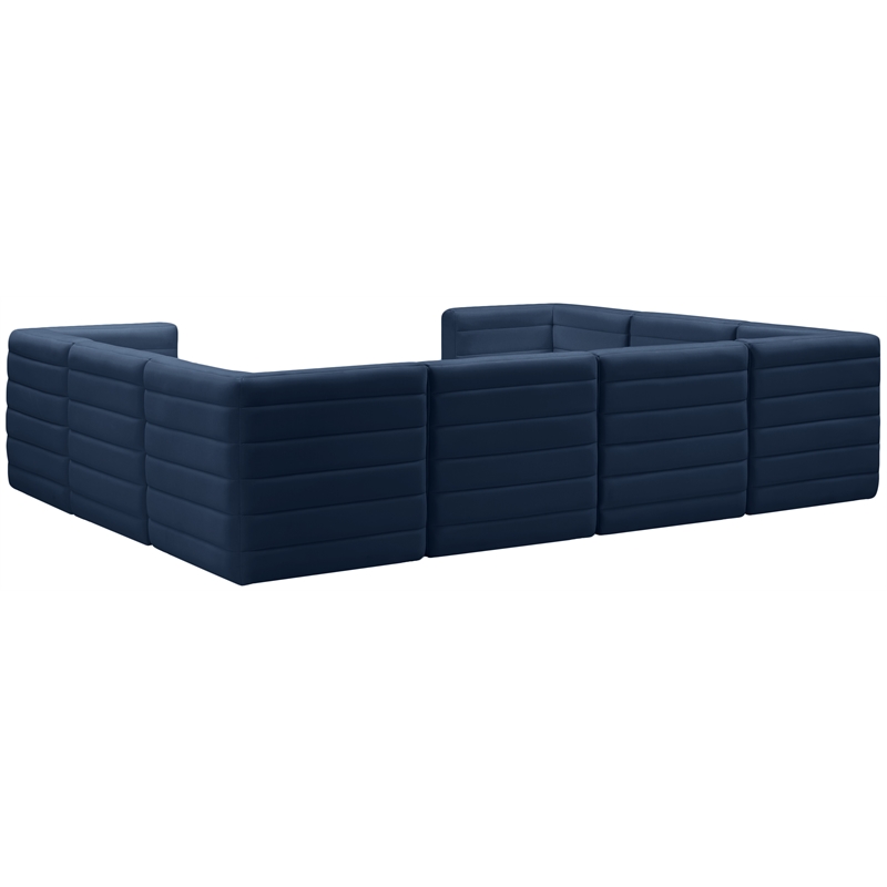 Meridian Furniture Quincy Navy Velvet Modular Sectional