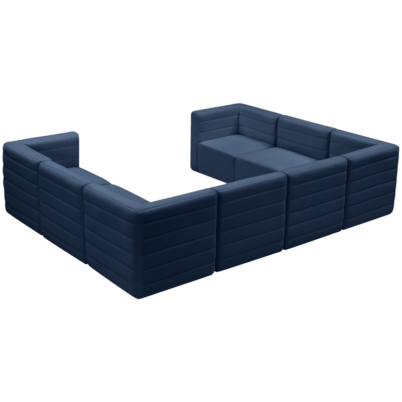 Meridian Furniture Quincy Navy Velvet Modular Sectional