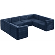 Meridian Furniture Quincy Navy Velvet Modular Sectional