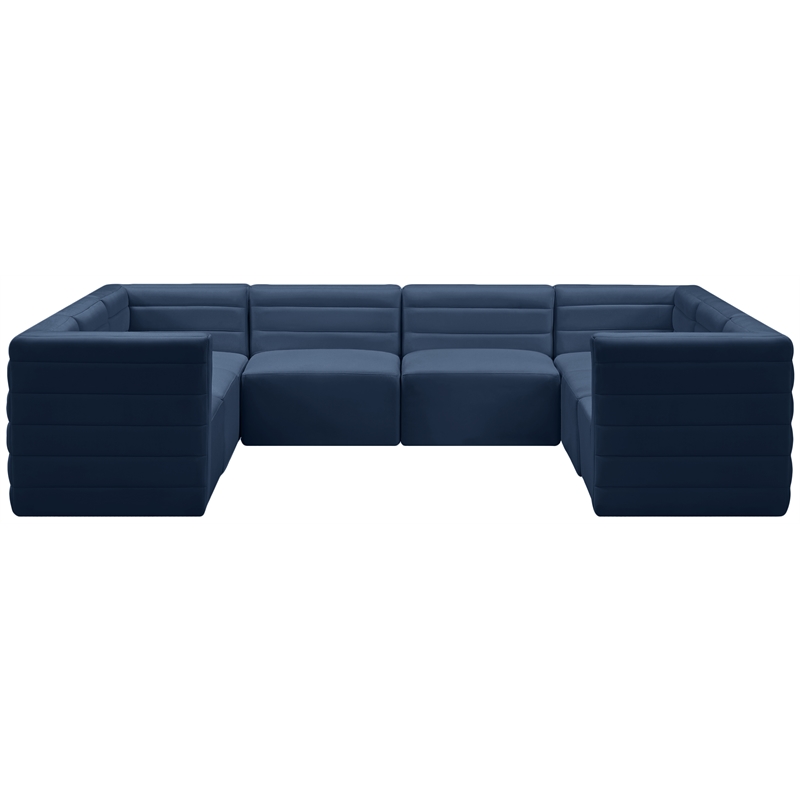Meridian Furniture Quincy Navy Velvet Modular Sectional