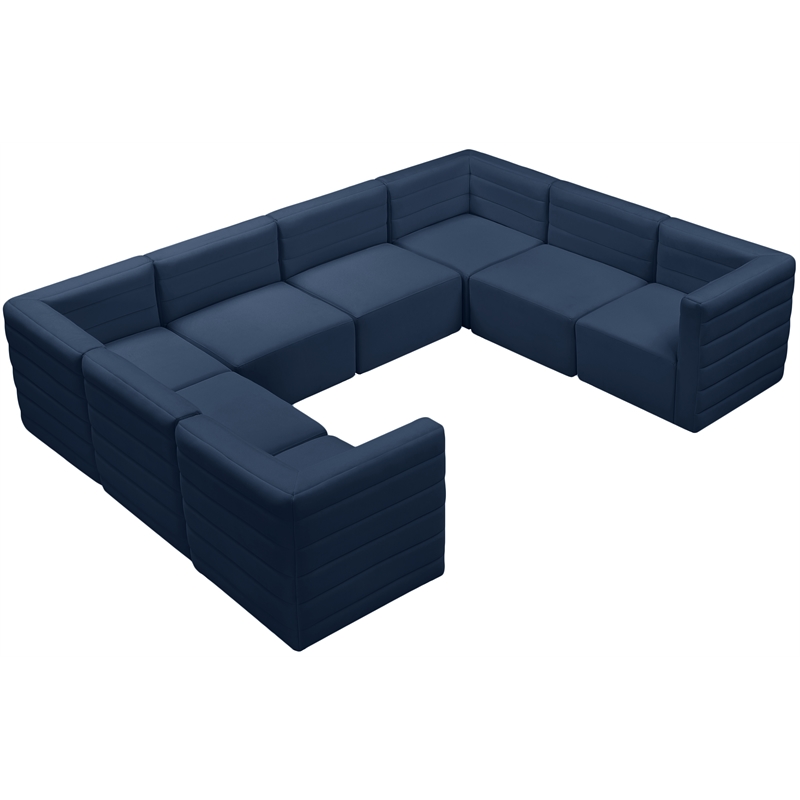 Meridian Furniture Quincy Navy Velvet Modular Sectional
