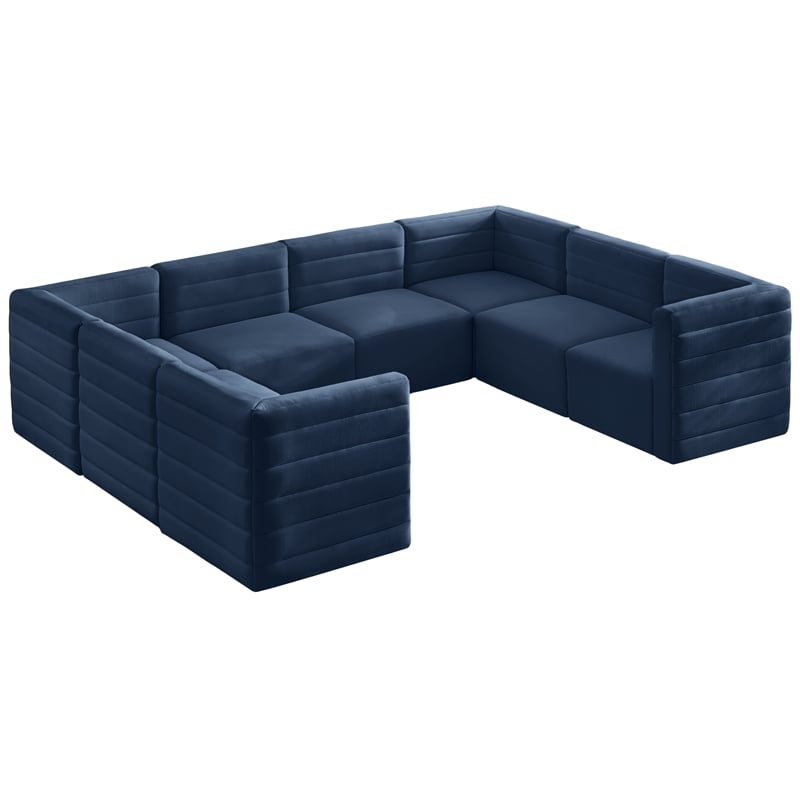 Meridian Furniture Quincy Navy Velvet Modular Sectional