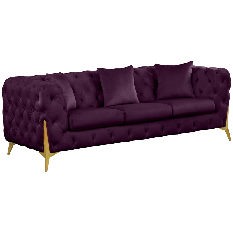 Meridian Furniture Kingdom Purple Velvet Sofa Cymax Business