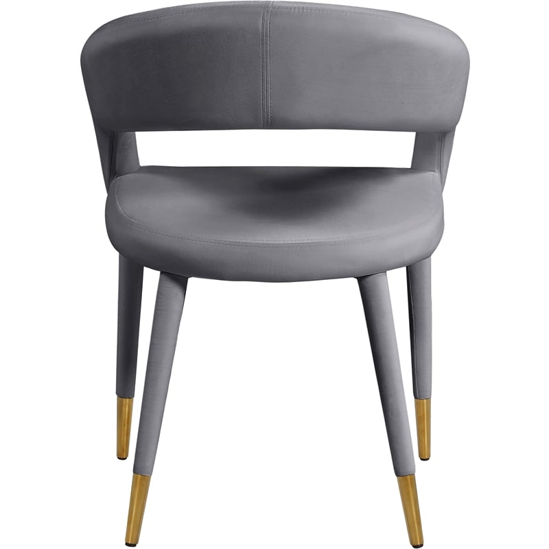 Meridian Furniture Destiny Grey Velvet Dining Chair