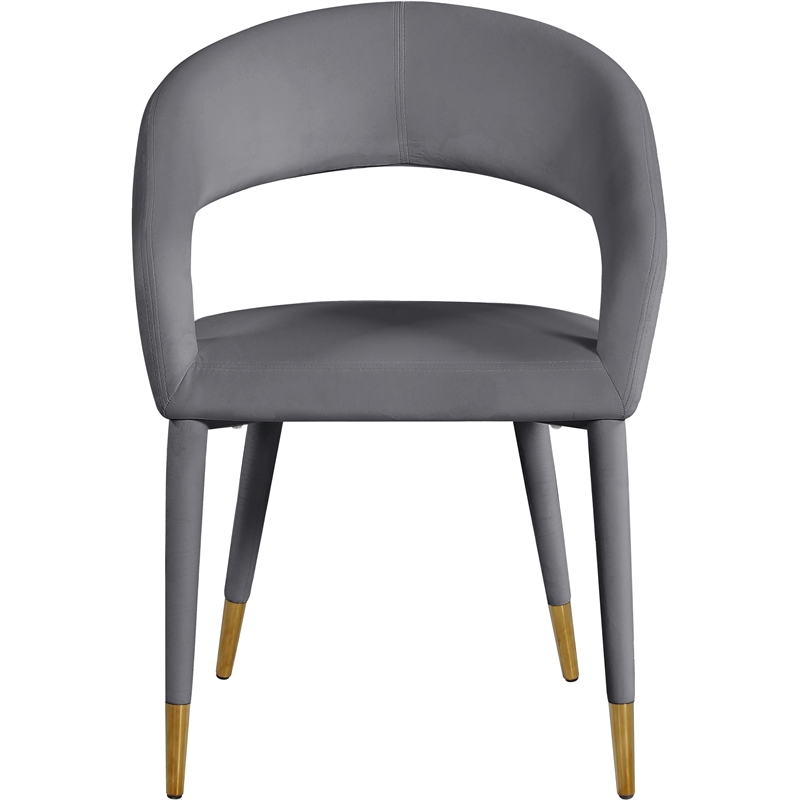 Meridian Furniture Destiny Grey Velvet Dining Chair