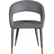 Meridian Furniture Destiny Grey Velvet Dining Chair