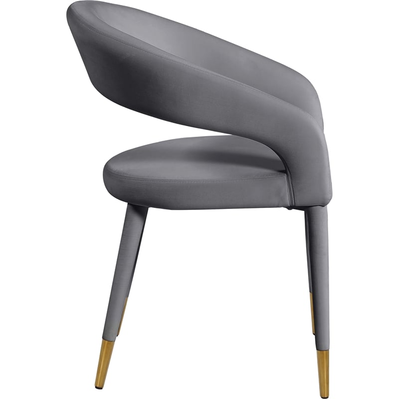 Meridian Furniture Destiny Grey Velvet Dining Chair