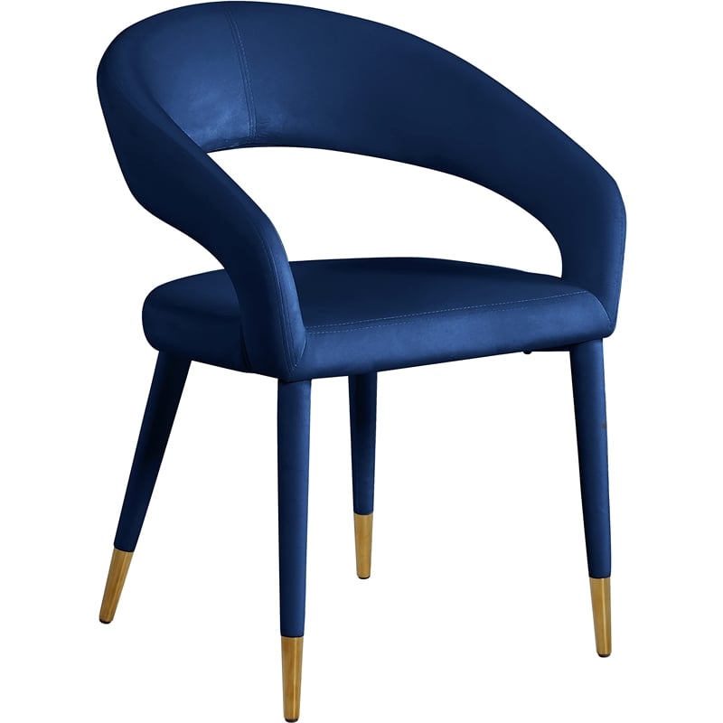 Meridian Furniture Destiny Navy Velvet Dining Chair