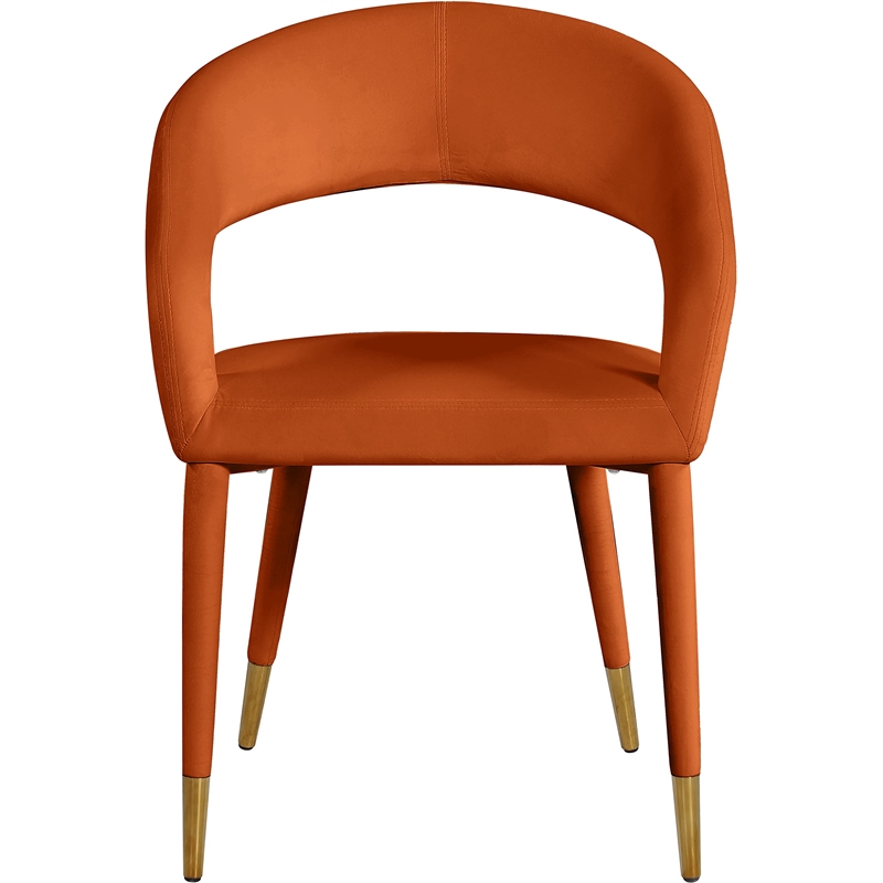 Meridian Furniture Destiny Cognac Velvet Dining Chair