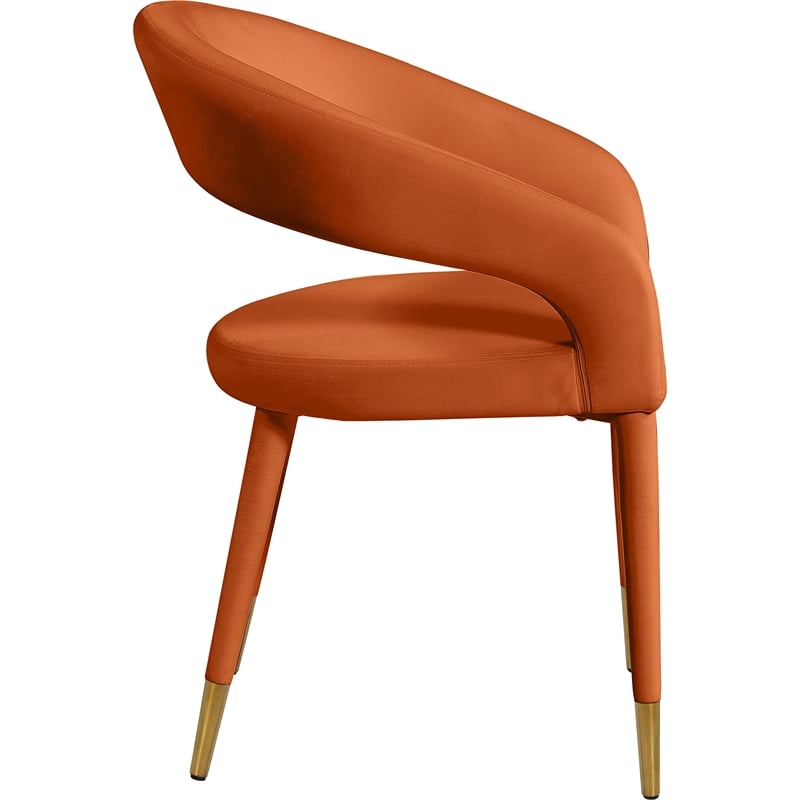 Meridian Furniture Destiny Cognac Velvet Dining Chair