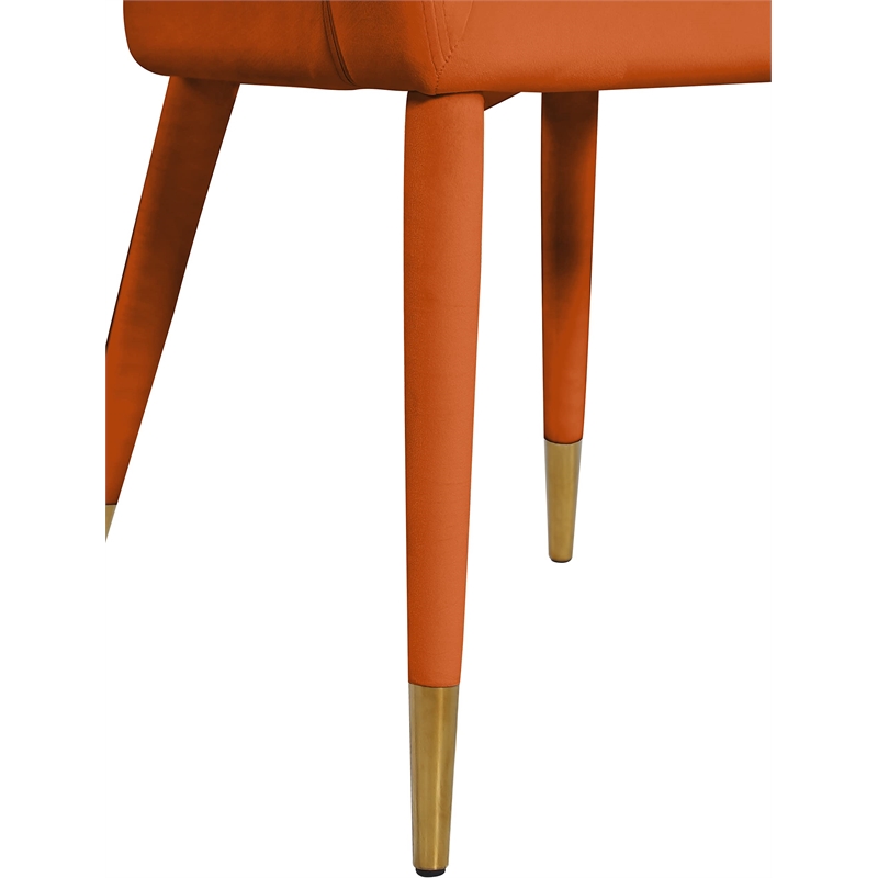 Meridian Furniture Destiny Cognac Velvet Dining Chair