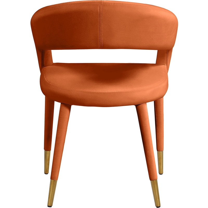 Meridian Furniture Destiny Cognac Velvet Dining Chair