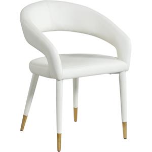 Meridian Furniture Destiny Off White Cream Vegan Leather Dining Chair